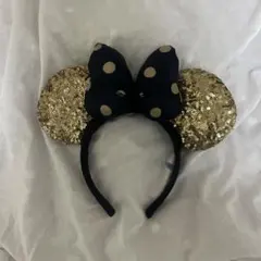 ディズニーミニーカチューシャ スパンコールゴールド