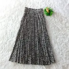 OZOC オゾック　ロングプリーツスカート　レオパード柄　38 上品