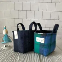 【ご確認用】✮518 布バスケット　リバティ　トレスコ　ブラック　ハンドメイド ご確認用】✮518 布バスケット リバティ トレスコ ブラック