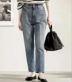 グローバルワーク デニムスリムテーパードパンツ S