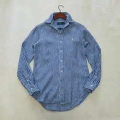 美品　ゆったりサイズ　L程度　ラルフローレン　リネンシャツ