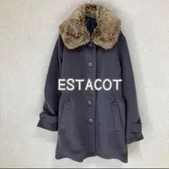 73【ESTACOT】2WAY ミドル丈コート エコファー タック あったか