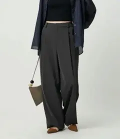 ポリエステルブレンド ツイルバックゴム　パンツ　ワイドパンツ