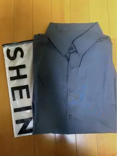 新品 SHEIN メンズシャツ ダークグレー XL