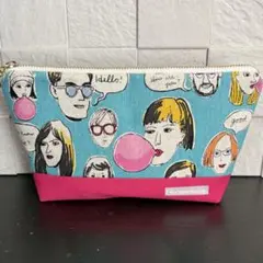 【ハンドメイド】ファスナーポーチ・裏地/内布付きポーチ