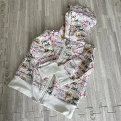 アンパンマン 総柄　パーカー　トレーナー　ジップアップ　ファスナー　80