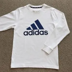 adidas アディダス 長袖Tシャツ ロンT 白 キッズ 150