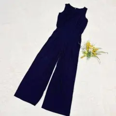 【ユニクロ】カシュクールオールインワン サロペット ネイビー S ○