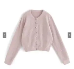 GRL ラメフェザーニットガーディガン ピンク ショート丈 フリーサイズ 新品