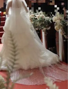 ロングウェディングベール　グリッター　ラメ