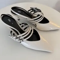 ZARA ストラップ付きミュール 37サイズ