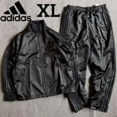 新品 アディダス トラックスーツ セットアップ ブラック 光沢 L - メルカリ
