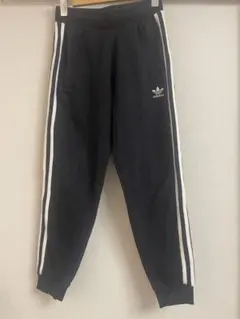 adidas ストライプ ブラック ジャージパンツ S