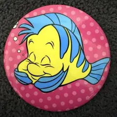 ディズニー フランダー 缶バッジ ピンク ドット Disney アリエル