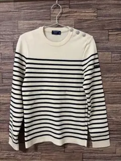 【美品】セントジェームス マリンセーター ニット　生成り/ネイビー　T40