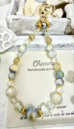 天然石入り》携帯ストラップ♡スマホストラップ