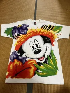 90s USA Disney MICKEY 総柄 ドゥードゥルプリント Tシャツ