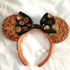 Disney ディズニー ミニーちゃん カチューシャ オレンジ スパンコール