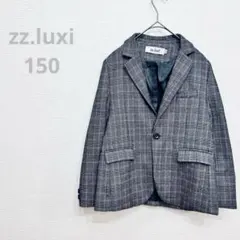 美品 zz.luxi グレンチェック ジャケット 150 グレー　コート　男女