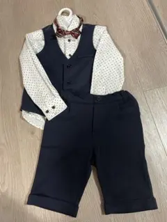 100cm Disneyミッキー柄Yシャツ+ネクタイ フォーマルスーツセット