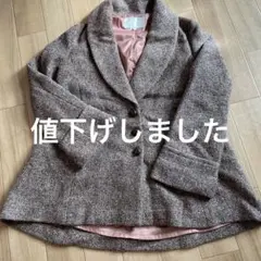 COCO DEAL ツイード風ジャケット ブラウン系　くるみボタン