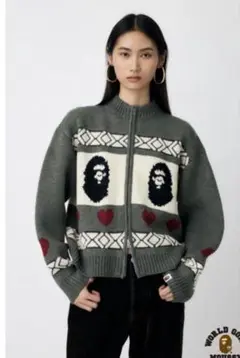 BAPE X MOUSSY KNIT CARDIGAN