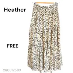 ★美品★Heatherヘザー ヒョウ柄 フレアロングスカートFREE ゆったり