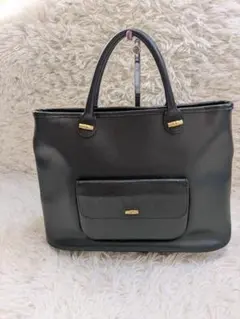 LONGCHAMP　ハンドバッグ　オールレザー　金具　ブラック