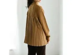 earth music&ecology プリーツドッキングニットチュニック 茶系