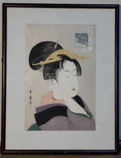昭和レトロ、中原淳一、【娘十二ヶ月 九月雨】、希少な画集画 、新品