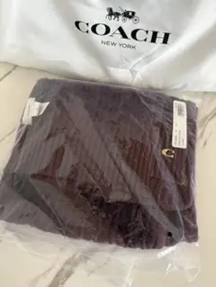 紫パープル　新品 約170cm COACHケーブル マフラー