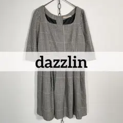 00s dazzlin ボートネックワンピース ハウンドトゥース 平成ギャル