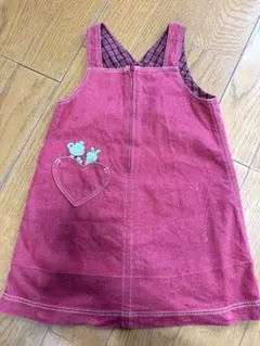 ●2021SS●110cm familiar 赤デニム ジャンパースカート