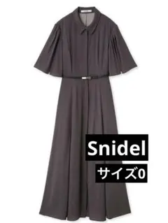 スナイデル スリットスリーブフレアワンピース チャコールグレー