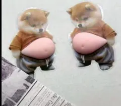 犬　シール　ぷくぷく　立体　柴犬