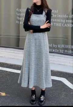 最終価格！ディオスフロント❤︎ノースリーブツイード風ロングマーメイドワンピース