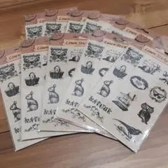 リネンステッカー　麻　シール　ハンドメイド