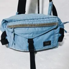 希少　ポーターPORTER ボディバッグ ウエストポーチ ライトブルーのサムネイル