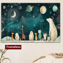 アートポスター　宇宙と動物　3045　キャンバスアート　ポスター