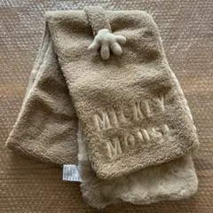 ディズニー ボアマフラー ファー　ミッキー　ベージュ