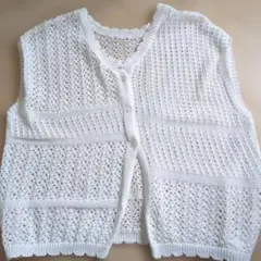 新品 SEMI COUTURE 刺繍ニットベスト ホワイト サイズM*KD242 - メルカリ