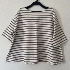 studio CLIPボーダー五分袖トップス