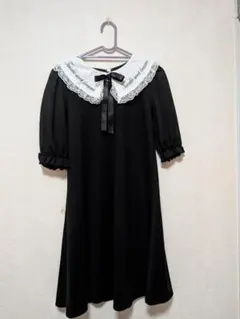 【美品】Ank Rouge レース襟ワンピース 黒のサムネイル