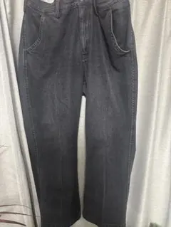 ダークグレー ワイドレッグパンツ Lサイズ