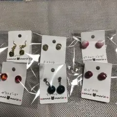 天然石、ガラスビーズピアスセット②