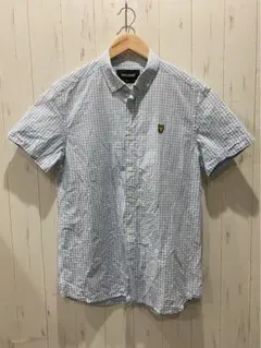LYLE & SCOTT 半袖シャツ M 水色 チェック柄のサムネイル