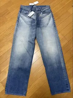 AURALEE SELVEDGE FADED DENIM WIDE PANTS