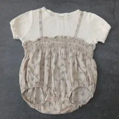 【テータテート】tete a tete 花柄 ロンパース 80 赤ちゃん 美品