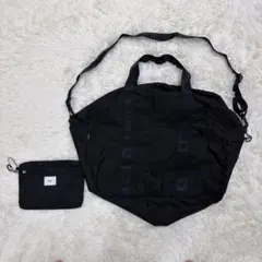 美品　ace. ブラックボストンバッグ 小分けバッグ付き