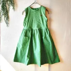 【130】ソニアリキエル チェック ノースリーブ ワンピース 女の子